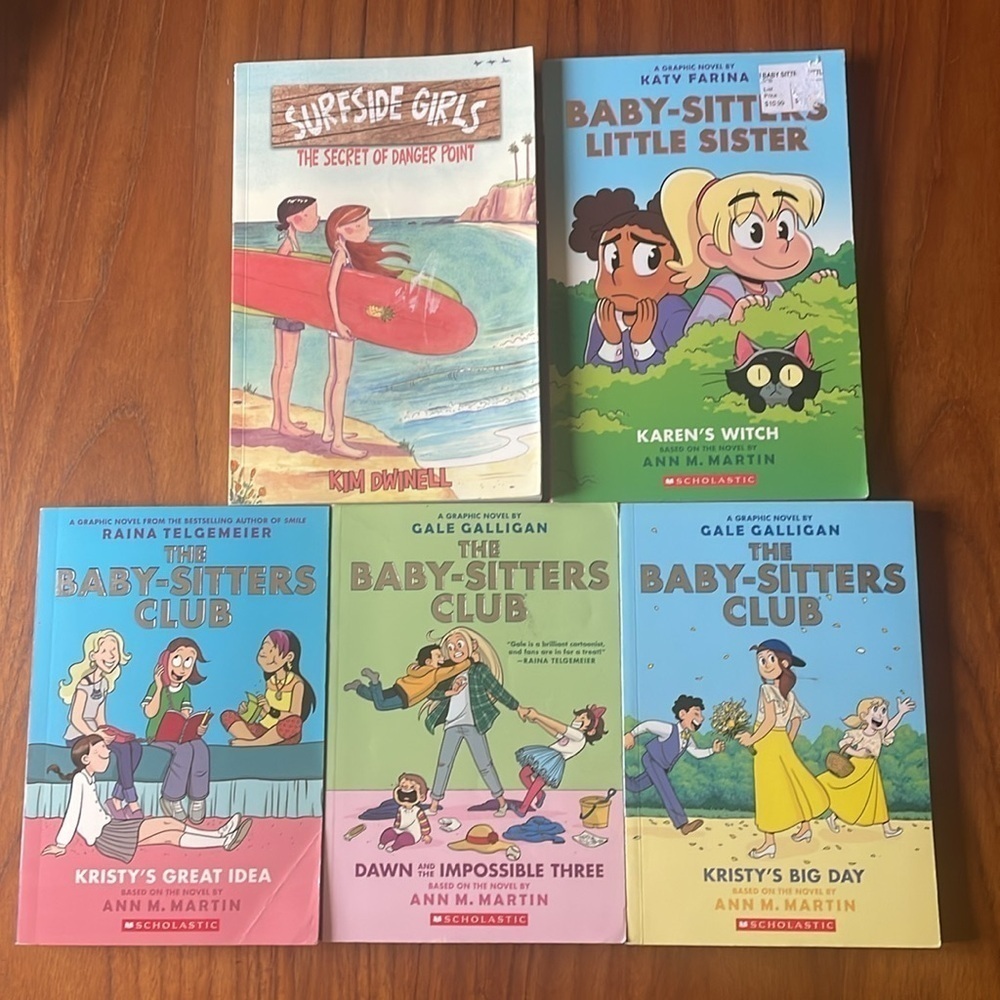 Graphic Novels Book Lot Set of 5 Surfside Girls Babysitters Club